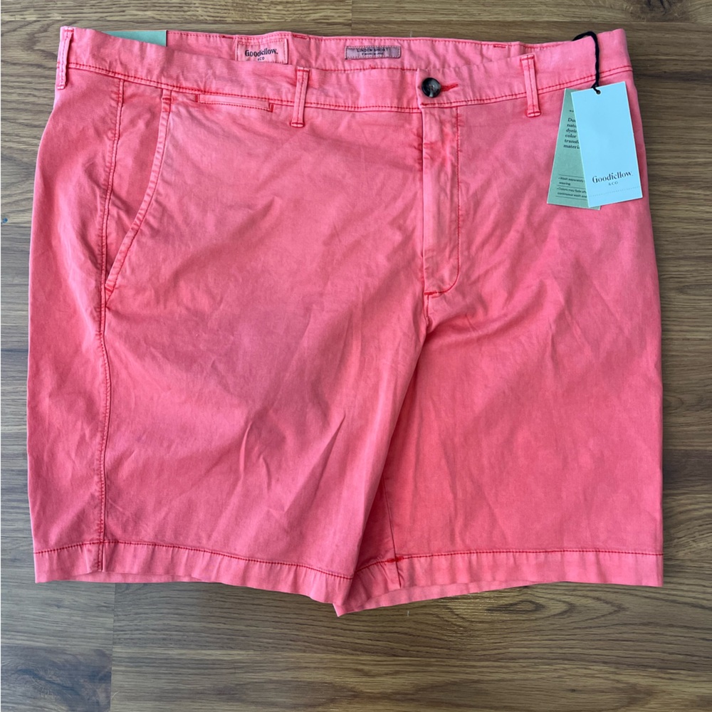 Goodfellow Linden Men’s Shorts 40” Waist 9” Inseam Flat-Front Nantucket Red NWT